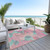 9' X 12' Pink And Mauve Floral Washable Indoor Outdoor Area Rug