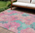 9' X 12' Pink And Mauve Floral Washable Indoor Outdoor Area Rug