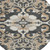 8' Charcoal And Taupe Round Damask Washable Indoor Outdoor Area Rug