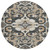 8' Charcoal And Taupe Round Damask Washable Indoor Outdoor Area Rug