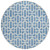 8' Denim Blue And Ivory Round Geometric Washable Indoor Outdoor Area Rug - 608219400279