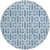 8' Denim Blue And Ivory Round Geometric Washable Indoor Outdoor Area Rug - 608219400279