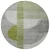 8' Olive Green And Gray Round Geometric Washable Indoor Outdoor Area Rug