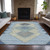8' X 10' Denim Blue Gray And Brown Geometric Washable Indoor Outdoor Area Rug
