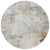 8' Linen Gray And Ivory Round Abstract Washable Indoor Outdoor Area Rug