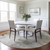 8' Linen Gray And Ivory Round Abstract Washable Indoor Outdoor Area Rug