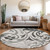 8' Gray Charcoal And Silver Round Floral Washable Indoor Outdoor Area Rug - 608219182335