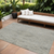 10' X 14' Pewter And Beige Floral Washable Indoor Outdoor Area Rug