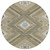 8' Beige Gray And Ivory Round Tribal Washable Indoor Outdoor Area Rug