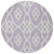 8' Lavender And Ivory Round Trellis Washable Indoor Outdoor Area Rug