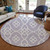 8' Lavender And Ivory Round Trellis Washable Indoor Outdoor Area Rug