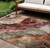 10' X 14' Khaki And Blush Floral Washable Indoor Outdoor Area Rug