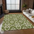 9' X 12' Olive Green And Ivory Trellis Washable Indoor Outdoor Area Rug