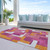 10' X 14' Pink Ivory And Orange Geometric Washable Indoor Outdoor Area Rug