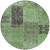 8' Green And Olive Green Round Patchwork Washable Indoor Outdoor Area Rug