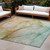 8' X 10' Teal Abstract Washable Non Skid Indoor Outdoor Area Rug - 608219342210