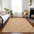 10' X 14' Orange And Ivory Geometric Washable Indoor Outdoor Area Rug