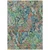 9' X 12' Orange And Teal Blue Abstract Washable Indoor Outdoor Area Rug