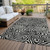 10' X 14' Black And Ivory Abstract Washable Indoor Outdoor Area Rug Transitional Style - Black, Ivory Color