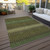 9' X 12' Olive Green And Dark Green Striped Washable Indoor Outdoor Area Rug