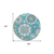 8' Teal Blue Taupe And Gray Round Floral Medallion Washable Indoor Outdoor Area Rug