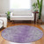 8' Plum Purple And Silver Round Oriental Washable Indoor Outdoor Area Rug