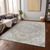 8' X 10' Ivory Beige And Gray Oriental Washable Indoor Outdoor Area Rug