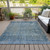 10' X 14' Blue And Ivory Abstract Washable Indoor Outdoor Area Rug - Blue, Ivory