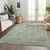 10' X 14' Mint Green And Gray Floral Washable Indoor Outdoor Area Rug