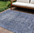 8' X 10' Navy Blue Oriental Washable Indoor Outdoor Area Rug