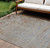 10' X 14' Taupe And Denim Blue Abstract Washable Indoor Outdoor Area Rug