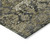 8' Charcoal And Beige Round Damask Washable Indoor Outdoor Area Rug