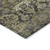8' Charcoal And Beige Round Damask Washable Indoor Outdoor Area Rug