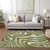 9' X 12' Olive Green Gray And Ivory Abstract Washable Indoor Outdoor Area Rug