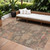 10' X 14' Brown Tan And Terra Cotta Floral Washable Indoor Outdoor Area Rug