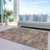 10' X 14' Brown Tan And Terra Cotta Floral Washable Indoor Outdoor Area Rug