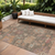 10' X 14' Brown Tan And Terra Cotta Floral Washable Indoor Outdoor Area Rug