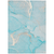 10' X 14' Teal Abstract Washable Non Skid Indoor Outdoor Area Rug