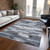10' X 14' Gray And Silver Abstract Washable Indoor Outdoor Area Rug Transitional Style - Gray, Silver Color