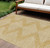10' X 14' Gold And Ivory Geometric Washable Indoor Outdoor Area Rug Transitional Style - Gold, Ivory Color