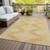 10' X 14' Gold And Ivory Geometric Washable Indoor Outdoor Area Rug Transitional Style - Gold, Ivory Color