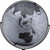 21" Black And Silver Modern Polyresin Globe - 606114028710