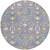 8' Lavender Blue And Green Round Oriental Washable Indoor Outdoor Area Rug