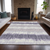 10' X 14' Lavender Purple And Ivory Striped Washable Indoor Outdoor Area Rug