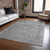 8' X 10' Gray And Beige Abstract Washable Indoor Outdoor Area Rug - Gray, Beige