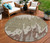 8' Beige And Taupe Round Abstract Washable Indoor Outdoor Area Rug - Beige, Taupe