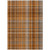 10' X 14' Terra Cotta Plaid Washable Non Skid Indoor Outdoor Area Rug