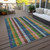 10' X 14' Navy Blue Pink And Sage Plaid Washable Indoor Outdoor Area Rug