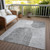 10' X 14' Gray Charcoal And Silver Abstract Washable Indoor Outdoor Area Rug Transitional Style - Gray, Charcoal, Silver Color