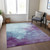 10' X 14' Sky Blue And Purple Abstract Washable Indoor Outdoor Area Rug - Sky Blue, Purple